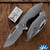 Koenig Knives Arius Flipper, Burnished W/PF Blade,  Corda Pattern Titanium Handles W/Raw HW
