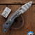 Strider Knives SMF 20CV Tiger Stripe Drop Point Blade, Stonewashed Blue Double Titanium Handle