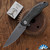 Shirogorov CCKS 2026 Limited Edition Stellar, Stonewashed MagnaCut Drop Point Blade, Machined Exclusive TechnoCarbo Handles W/HiTex Chip and Cova Leather Pouch