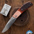 Richard S. Wright Bolster Release Auto 3V Drop Point Blade, Copper Bolster, Jigged Bone Scale Handle