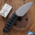 Aaron Bieber 302 Fixed Blade, Stonewashed Magnacut Wharncliffe Blade, Black Rayskin Liner, Black Cord Wrapped