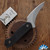 Aaron Bieber  DMF Pikal Fixed Blade, Stonewashed AEB-L, Black Textured G10 Handle