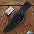 Aaron Bieber Fighter Fixed Blade, Stonewashed Magnacut, Black Canvas Micarta Handle