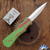 BURN Knives Zombie Palm Viper D/A OTF, 6061 Zombie Splatter Finish Aluminum, Hand Ground 154CM Dagger Blade With Machine Satin Finish, V1