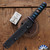 Warren Thomas Custom Heart Stopper 10" Tanto Fixed Blade, Grade 5 Titanium Blade, Blue Carbon Fiber Handle With Black Wrap And Blue Stingray, G10 Menuki, Copper Heart Shaped Habaki With Titanium Tsuba