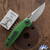 HMC Knives Transient 2.9 V3 Subliner Dark ZirBlast Magnacut Blade, Morph Green Glass Handle