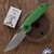 HMC Knives Transient 2.9 V3 Subliner Dark ZirBlast Magnacut Blade, Morph Green Glass Handle