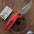 HMC Knives Transient 2.9 V3 Subliner Dark ZirBlast Magnacut Blade, Morphaholic Red Glass Handle