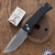 Chaves Knives/Protech Redencion Auto, BST26.REDENCION.1, Stonewashed S35VN Tanto Blade, Black "Tread" Textured Handle W/ Black Lip Pearl Button