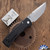 Chaves Knives/Protech Redencion Auto, BST26.REDENCION.1, Stonewashed S35VN Tanto Blade, Black "Tread" Textured Handle W/ Black Lip Pearl Button