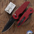Protech TR-3 Integrity Double Thumbstud Manual BST26.INT.2, DLC Black Magnacut Blade, Red Relic Textured Handle, Black Lip Pearl Button