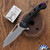 Dead Reckon Knives RB-4462-17 Ridgeback Integral Vertebrae, Stonewashed Reverse Tanto S45VN Blade, Black Aluminum Handle, Purple Lug