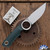 Dan Dugdale Custom Finger Hole Fixed Blade, Hand Rubbed Satin D2 Drop Point, Evergreen G10 Handle, Army Green Kydex Sheath