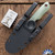 Dan Dugdale Custom Finger Hole Fixed Blade, Hand Rubbed Satin D2 Drop Point, Translucent G10 Handle, OD Green Kydex Sheath