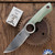 Dan Dugdale Custom Finger Hole Fixed Blade, Hand Rubbed Satin D2 Drop Point, Translucent G10 Handle, OD Green Kydex Sheath