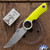 Dan Dugdale Custom Finger Hole Fixed Blade, Hand Rubbed Satin D2 Skinner, Highlighter G10 Handle, Highlighter Kydex Sheath