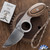 Dan Dugdale Custom Finger Hole Derringer Fixed Blade, Hand Rubbed Satin D2 Drop Point Blade, Wood Pattern G10 Handle, Desert Digi Cam Kydex Sheath