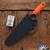 Dan Dugdale Custom Finger Hole Boning Fixed Blade, Hand Rubbed Satin  Blade, Orange G10 Handle, Orange Kydex Sheath
