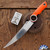 Dan Dugdale Custom Finger Hole Boning Fixed Blade, Hand Rubbed Satin  Blade, Orange G10 Handle, Orange Kydex Sheath