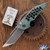 Hypercut Manufacturing Dharma, Tumbled S45VN Blade, Skeletonized Green Titanium Handle