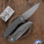 Shirogorov Knives Neon Lite Lefty, Stonewashed Elmax Blade, Stonewashed Titanium Handles, MRBS