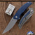 Shirogorov Knives Ursus Quantum, Stonewashed Cromax PM Blade, Blue G10 Handle With Titanium Lockside W/Blue G10 Inlay, MRBS.