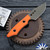 Heretic Knives Kobold H065-18A-OG-G10, OD Green Magnacut Bowie Blade, Orange G10 Handle Scales