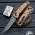 Hogue Mysto (Wood) Manual Folder, Black Stonewashed CPM-Magnacut, Maple Valley Richlite