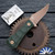 Auxiliary Manufacturing Pocket Bowie Fixed Blade,  Rose Gold 14C28N Blade, Green Micarta Handle Deadhead Series