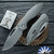 Koenig Knives Mini Arius Non-Flipper, Burnished W/PF Blade, Smooth Titanium Handles W/Blue HW & Blasted Clip