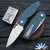 Three Rivers Manufacturing (TRM) Neutron 2 Linerlock, Magnacut Blade, Electric Blue Camo Carbon 3D Contoured Smooth Scales