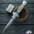 BURN Custom OTF 9" Italian, 416 Stainless Steel Chassis With Black/ White Cow Horn Scales, Polished Hand Ground Dagger 154CM Blade