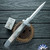 BURN Custom OTF 11" Italian, 416 Stainless Steel Chassis With Black/ White Cow Horn Scales, Polished Hand Ground Dagger 154CM Blade