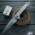 417CNC Acer #33, CMP154 Blade, Raw Titanium Handle, Lightning Finish Hardware And Clip