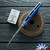 Hinderer 3.5″ Eklipse Skinny Fullered Harpoon Spearpoint, Working Finish Magnacut Blade, Blue G10 Scale, Working Finish Titanium Frame