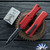 Microtech Hera II Mini 1702M-3RD Double Edge Full Serrated Blade, Red Handle