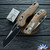 Microtech Standard Issue (MSI) 210-1FLBN Ram-Lok, Black Plain Edge Blade,  Brown Fluted Aluminum Handle