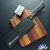 Microtech Kitchen 6" Santoku Knife 3200B-1DLCCFS, Black DLC Blade, Bronze Ano Titanium Bolsters, Black Carbon Fiber Handle Scales, Signature Series