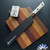 Microtech Kitchen Utility Knife 3400B-1DLCIVS, Black DLC Blade, Bronze Ano Titanium Bolsters W/Ivory G10 Handle Scales