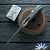 Hypercut Manufacturing Dharma, Tumbled S45VN Blade, Silver Titanium Handle W/ Blue HW