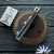 Hypercut Manufacturing Dharma, Tumbled S45VN Blade, Silver Titanium Handle W/ Blue HW