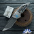 Hypercut Manufacturing Dharma, Tumbled S45VN Blade, Silver Titanium Handle W/ Blue HW