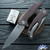 Shirogorov Knives Ursus F95, Stonewashed Elmax Blade, Maroon Micarta W/MRBS
