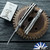 Three Rivers Manufacturing (TRM) Holier Nerd, Stonewashed Magnacut Blade, Pinstripe Titanium 3D Scales