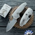 Three Rivers Manufacturing (TRM) Holier Nerd, Stonewashed Magnacut Blade, Pinstripe Titanium 3D Scales