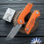 Grissom Knife and Tool - Baby Zeus, Stonewashed Tanto 14C28N Blade, Orange G10 Handle