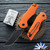 Grissom Knife and Tool - Baby Zeus, Dark Stonewashed Tanto 14C28N Blade, Orange G10 Handle