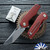 Grissom Knife and Tool - Baby Zeus, Stonewashed Tanto 14C28N Blade, Red Micarta Handle