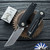 Grissom Knife and Tool - Baby Zeus, Satin Tanto 14C28N Blade, Black Micarta Handle