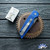Protech TR-3 BSA26.TR3.1, Acid Wash 154CM Blade, Blue Fish Scale Handle, White Pearl Button